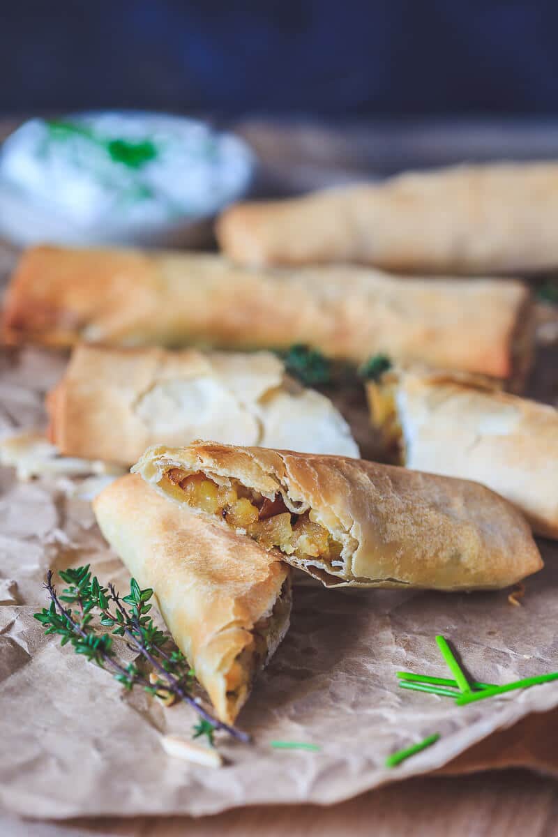 Vegan Crispy Potato Leek Rolls