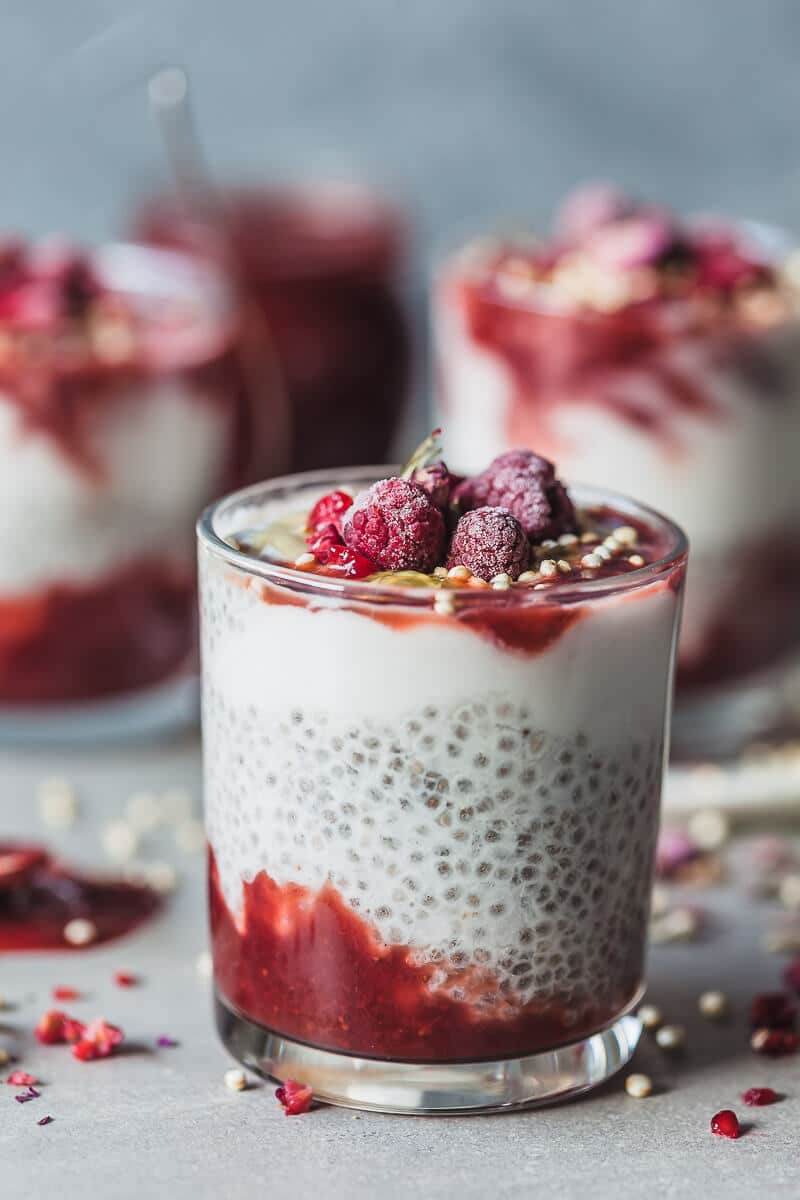 This delicious Strawberry Coconut Chia Pudding only needs 5 ingredients and 10 minutes to make. Your new favorite vegan breakfast! | Vibrant Plate