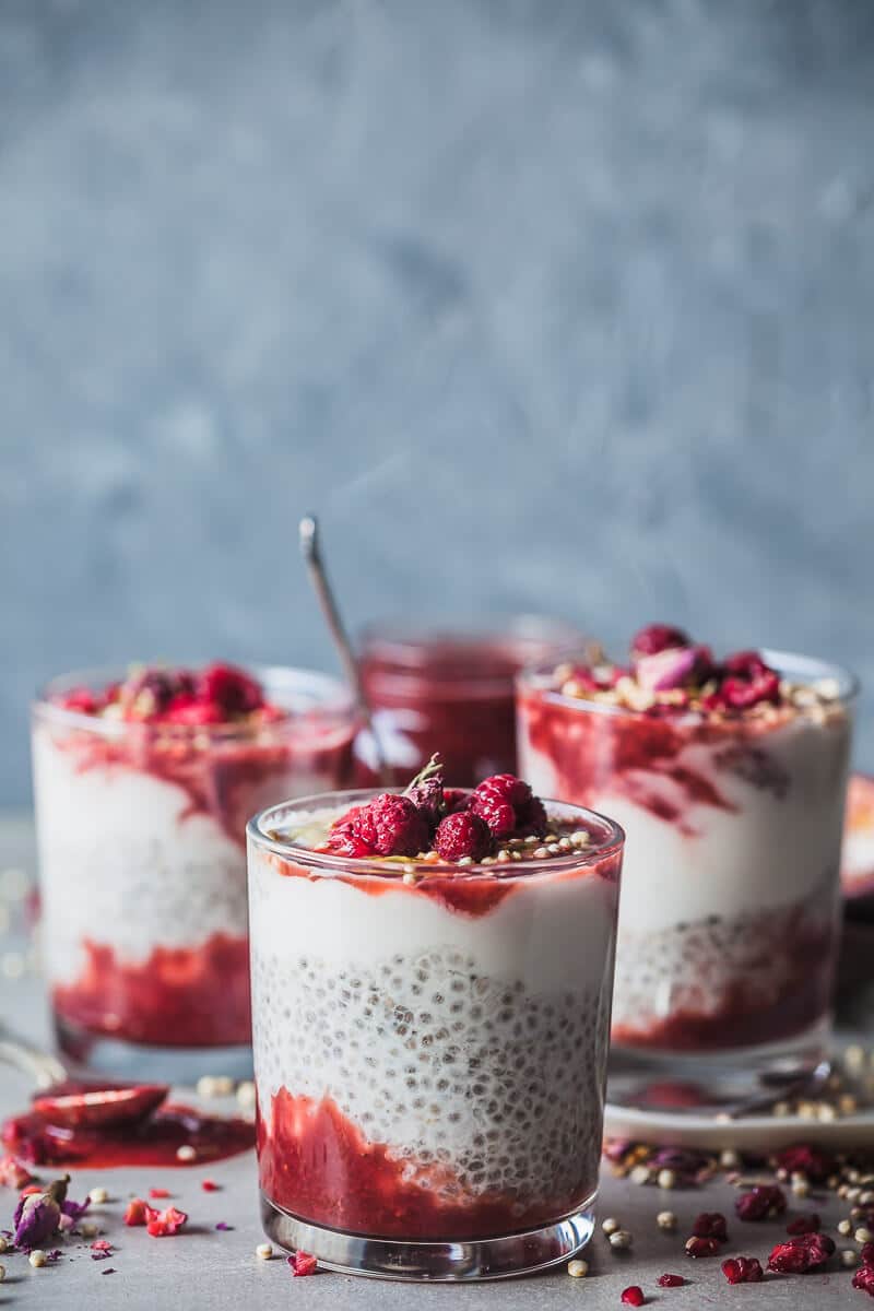 This delicious Strawberry Coconut Chia Pudding only needs 5 ingredients and 10 minutes to make. Your new favorite vegan breakfast! | Vibrant Plate