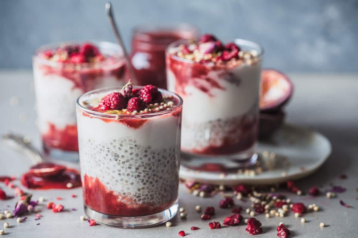 This delicious Strawberry Coconut Chia Pudding only needs 5 ingredients and 10 minutes to make. Your new favorite vegan breakfast! | Vibrant Plate