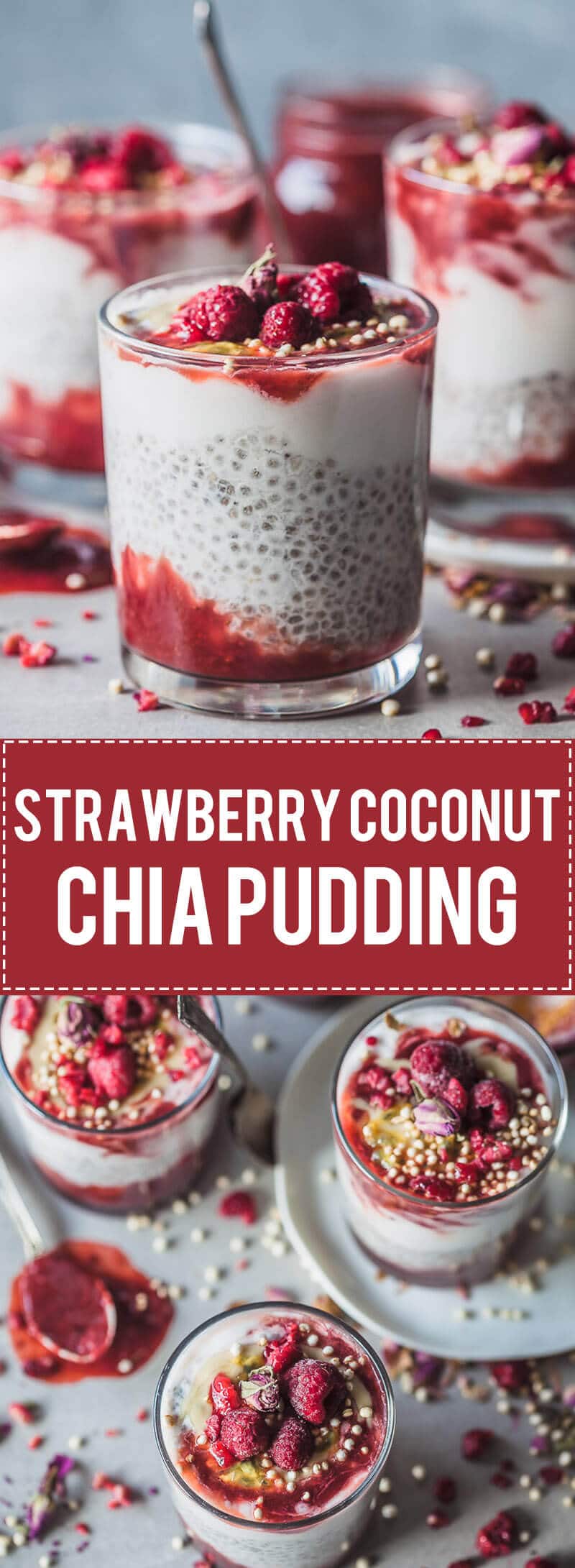 This delicious Strawberry Coconut Chia Pudding only needs 5 ingredients and 10 minutes to make. Your new favorite vegan breakfast!