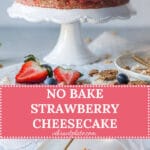 This No Bake Strawberry Cheesecake is the perfect dessert for hot summer days. A light and delicious treat! | Vibrant Plate