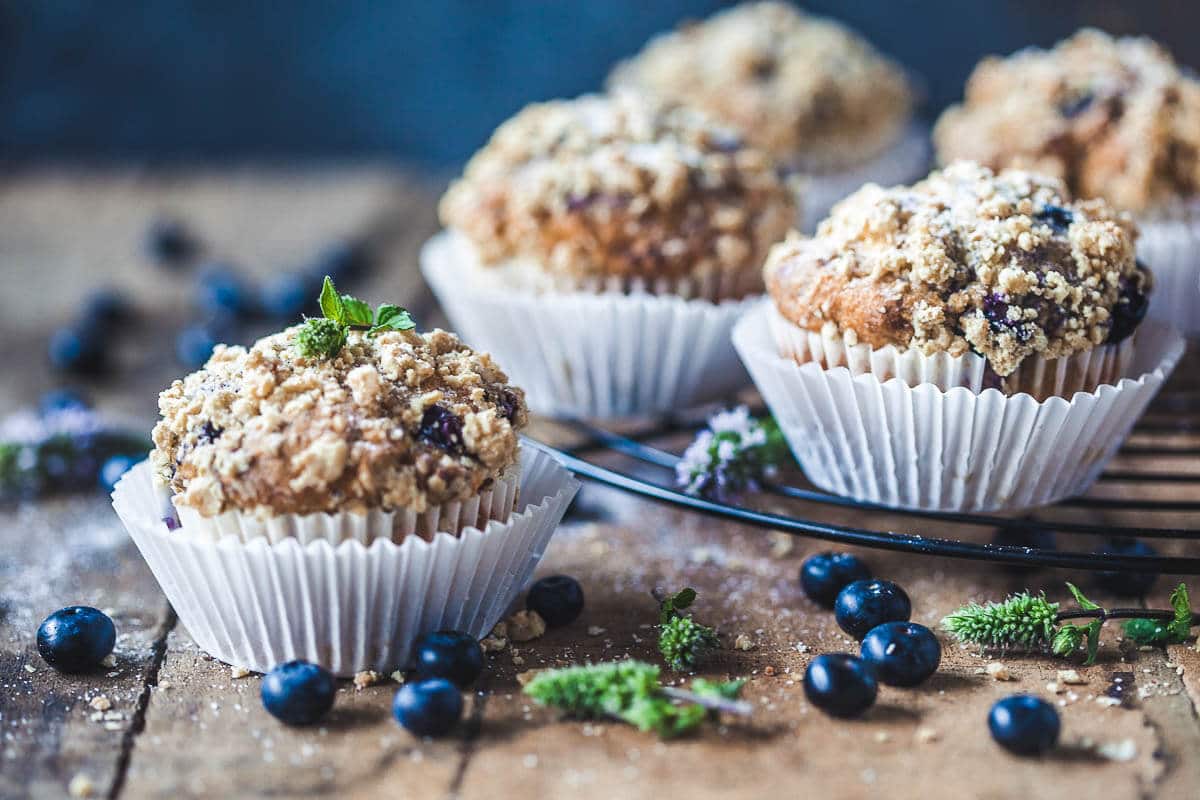 Yogurt Blueberry Breakfast Muffins Vibrant plate
