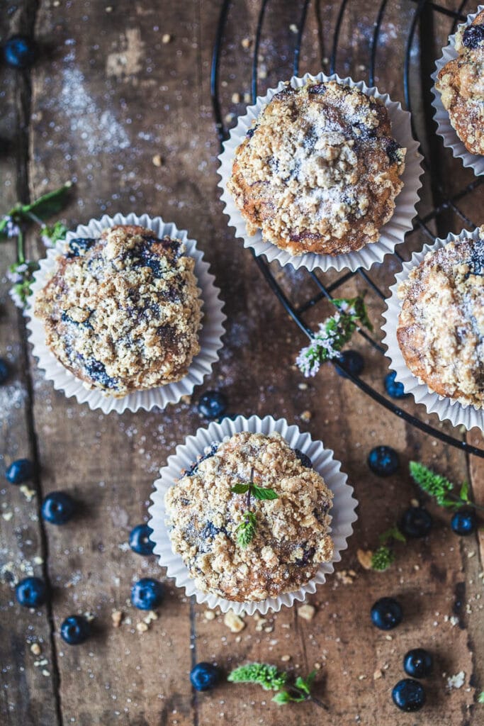 Yogurt Blueberry Breakfast Muffins Vibrant plate