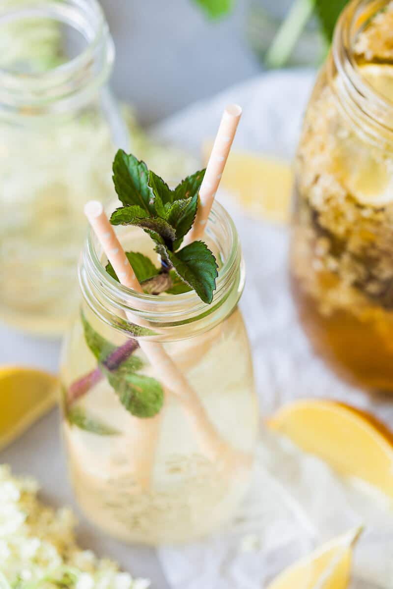 Homemade Elderflower Cordial is a refreshing summer drink that is super easy to make and uses less sugar. | Vibrant Plate