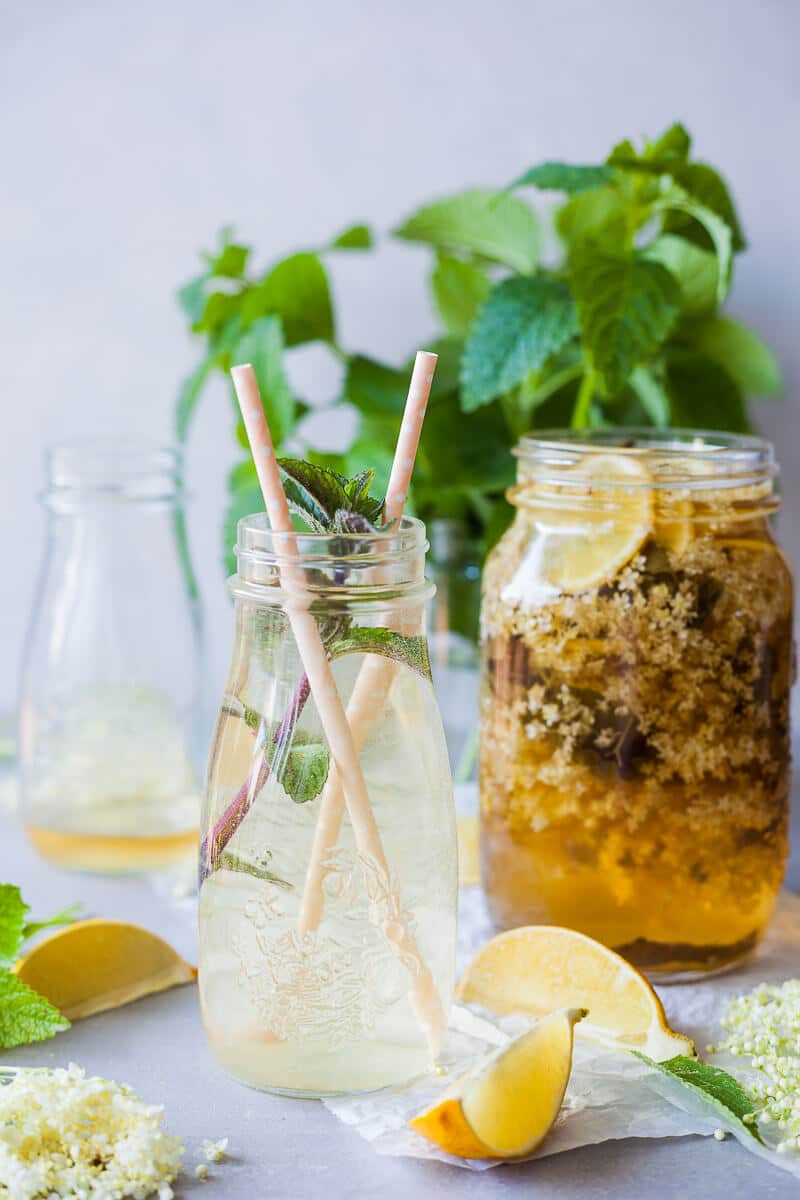 Homemade Elderflower Cordial is a refreshing summer drink that is super easy to make and uses less sugar. | Vibrant Plate