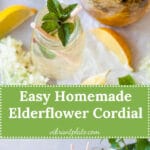 Homemade Elderflower Cordial is a refreshing summer drink that is super easy to make and uses less sugar. | Vibrant Plate