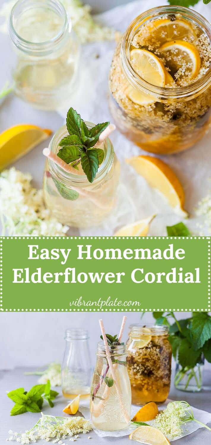 Homemade Elderflower Cordial is a refreshing summer drink that is super easy to make and uses less sugar.
