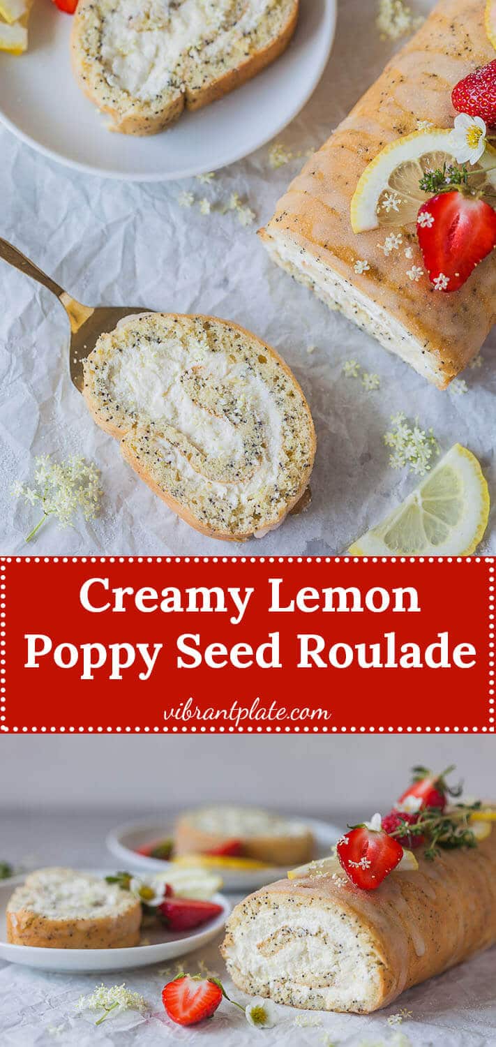Creamy Lemon Poppy Seed Roulade Vibrant plate