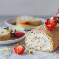 Lemon Poppy Seed Roulade with a light and creamy lemony filling. This is your perfect Sunday dessert. | Vibrant Plate