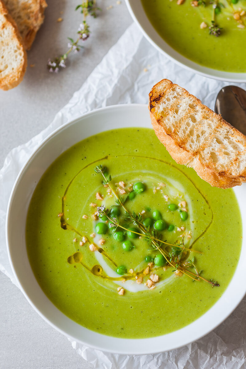 Split Pea & Green Pea Soup {4 ingredients, Vegan}