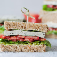 Basil Tomato Tofu Sandwich {Vegan}