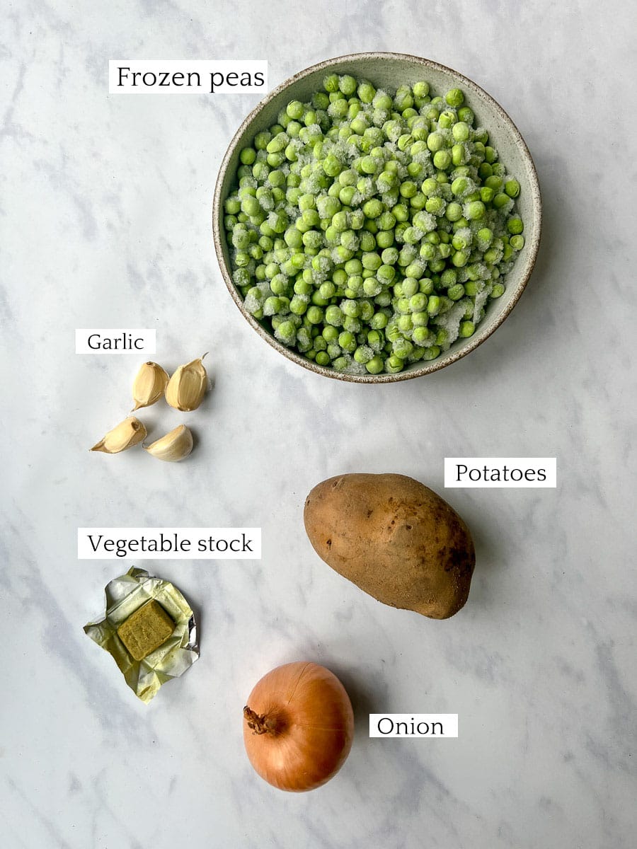 Green Vegan Pea Soup Ingredients