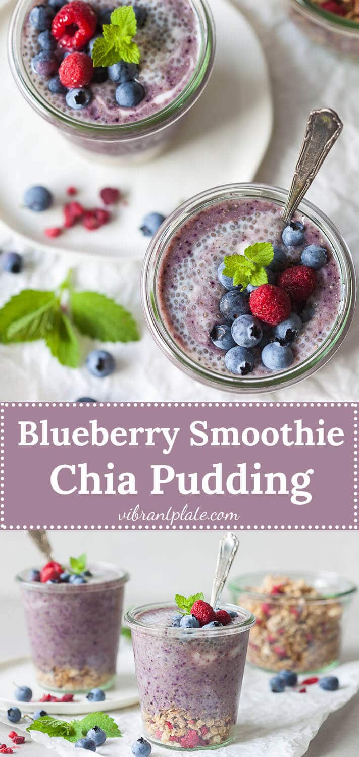A simple and nutritious breakfast on the go! Blueberry Smoothie Chia Pudding combines two of our favorite breakfasts into one.
