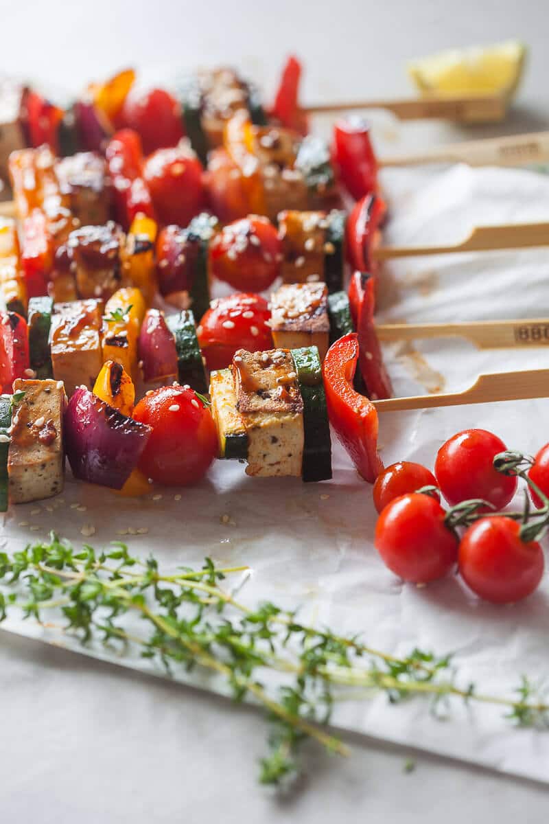 These Vegan Grilled Tofu Skewers are a real breeze to make, ready in just a couple of minutes. Gluten-Free & Low-Carb! | Vibrant Plate