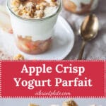 Apple Crisp Yogurt Parfait is a delicious and wholesome early fall breakfast, that is ready in just 15 minutes! | Vibrant Plate