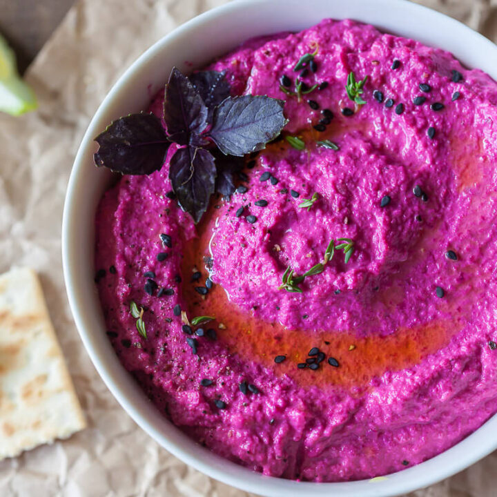 Hot Pink Beetroot Hummus Vegan