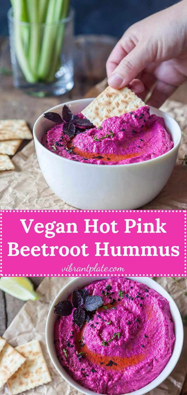 Make a lasting impression by serving this Hot Pink Beetroot Hummus. Delicious, Nutritions, Vegan & Gluten-Free!