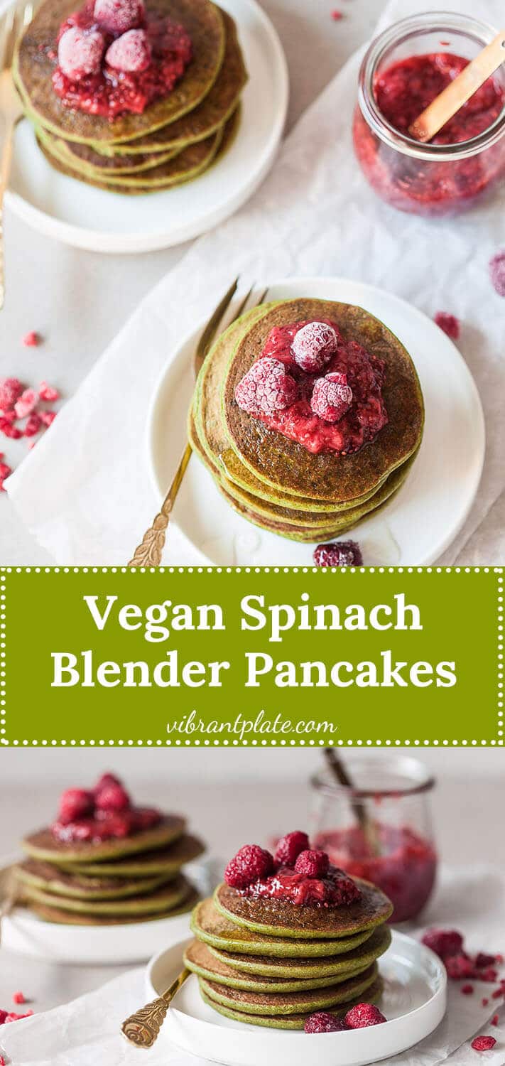 These Vegan Spinach Blender Pancakes are ready in just 20 minutes, are gluten-free and absolutely delicious.
