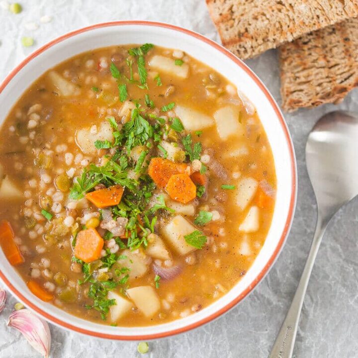 Vegan Barley and Lentil Soup