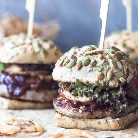 Beer Braised Onion Burgers