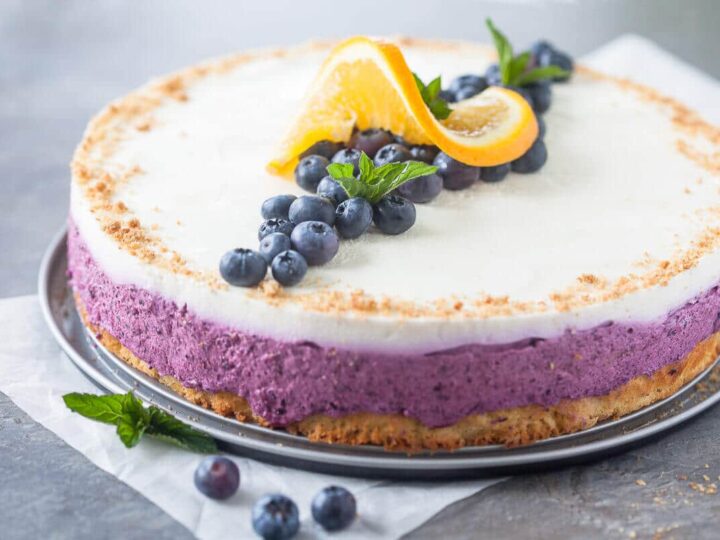 Blueberry Cake With Quark Cream Vibrant Plate