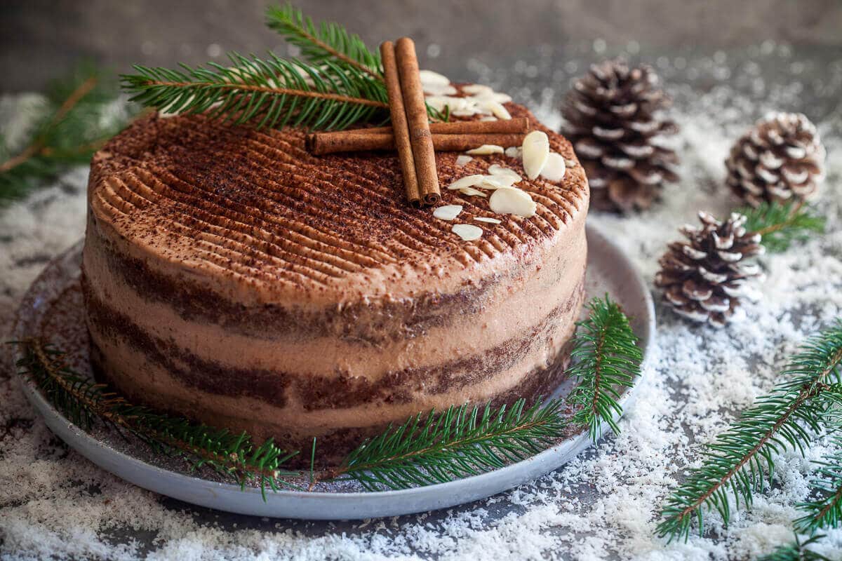 Easy Naked Chocolate Cake - Vibrant plate