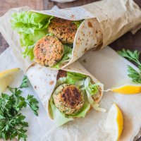 Easiest Lemon Tahini Falafel Wrap