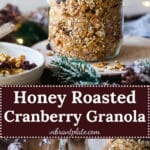 Honey Roasted Cranberry Granola in a jar