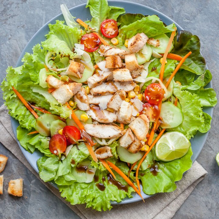 Grilled Chicken And Mixed Greens Salad Vibrant Plate