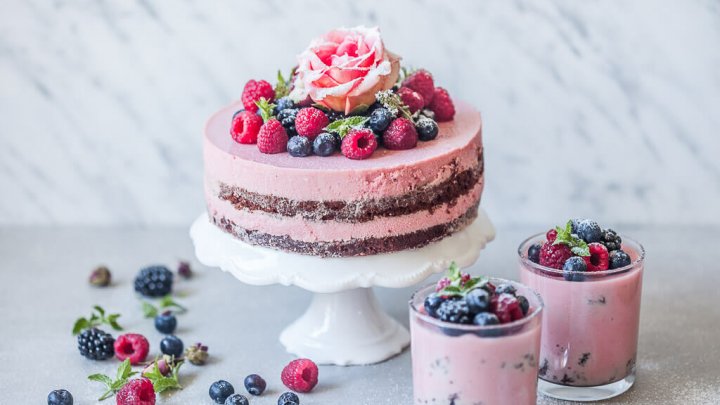 Vegan Raspberry Cream Cake Vibrant Plate