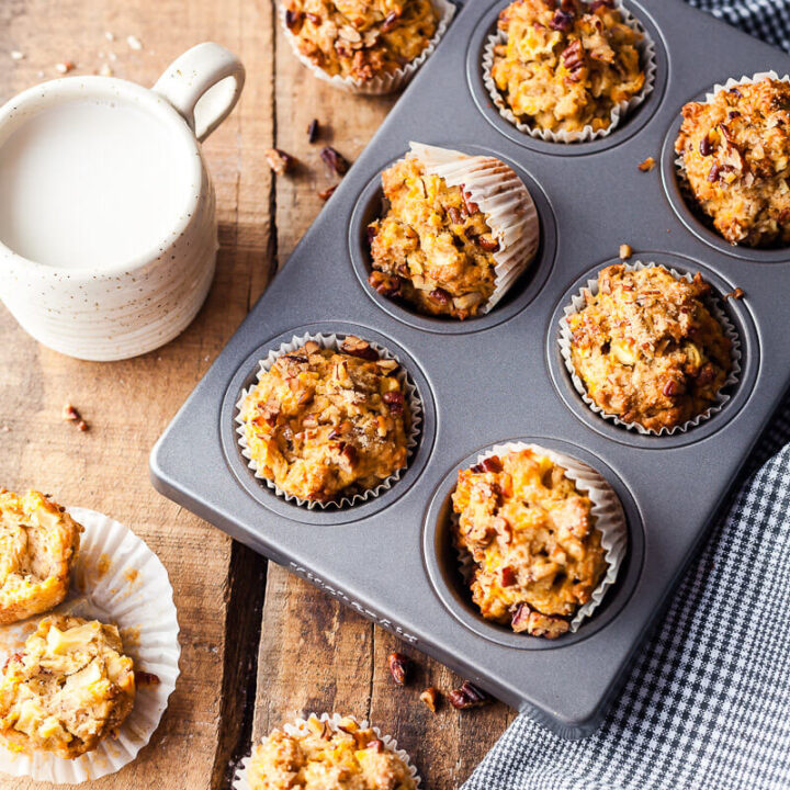 Carrot Cake Apple Breakfast Muffins