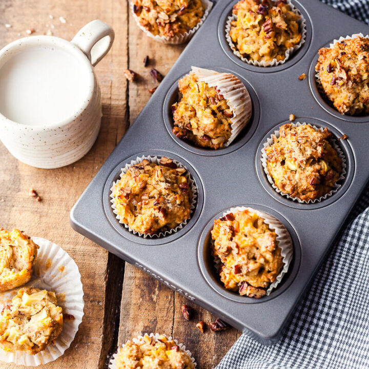 Carrot Cake Apple Breakfast Muffins