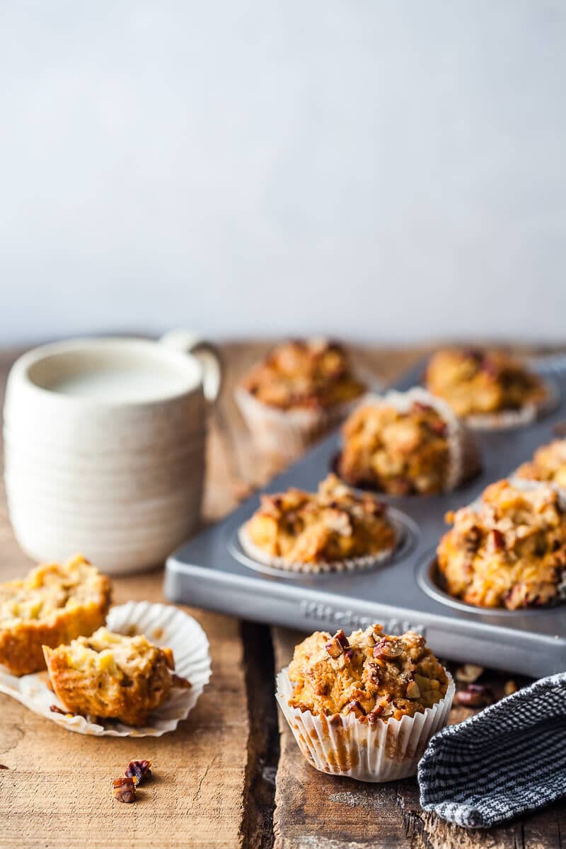 Carrot Cake Apple Breakfast Muffins