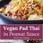 Vegan Pad Thai in Peanut Sauce with Tofu