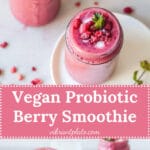 Vegan Probiotic Berry Smoothie in jars