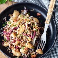 Pan-fried Gnocchi with Radicchio and Bacon