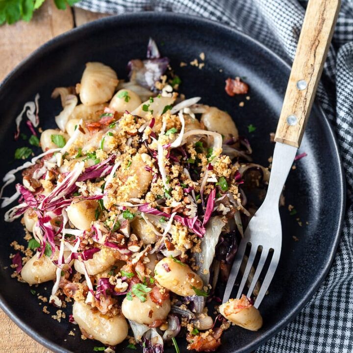 Pan-fried Gnocchi with Radicchio {Dairy-Free}