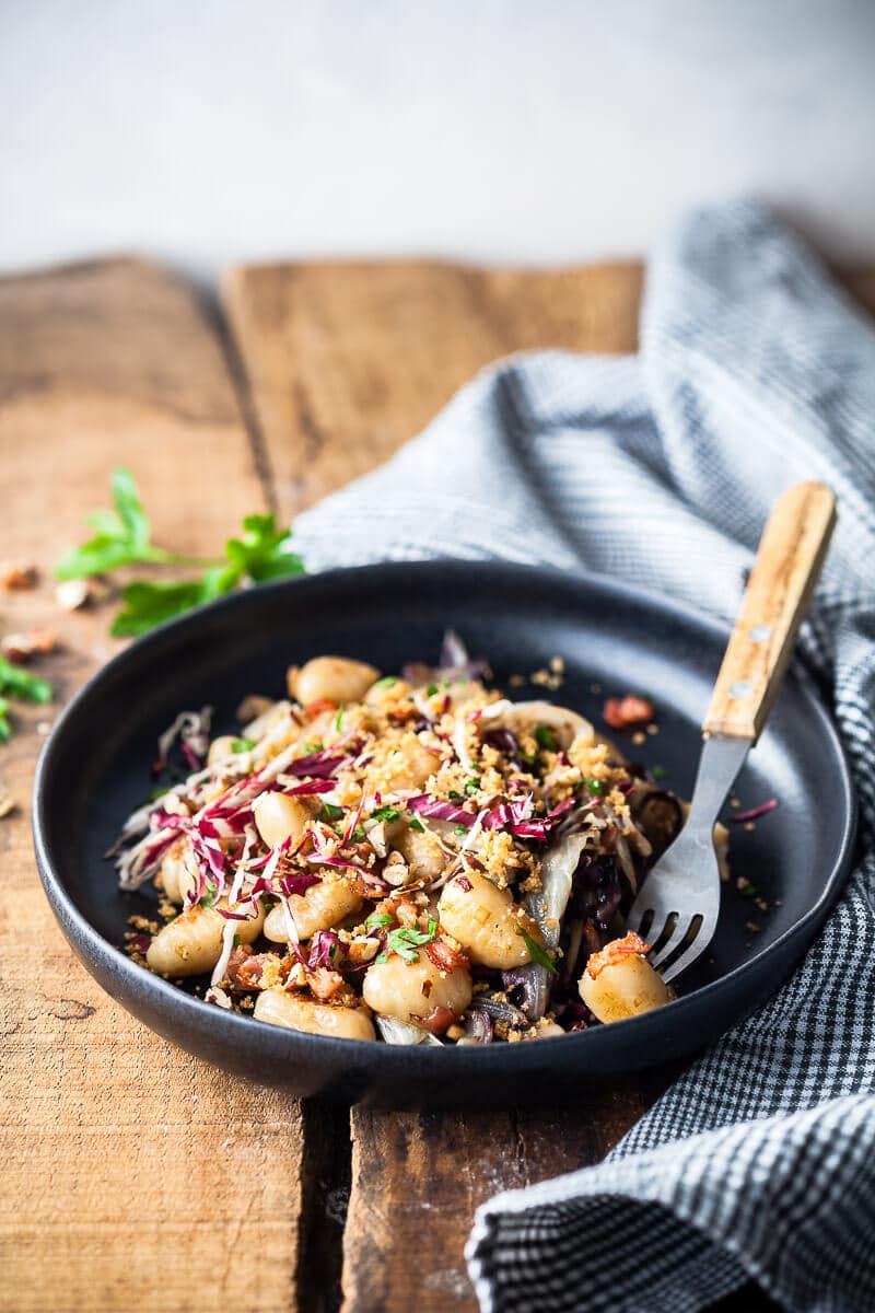 Pan-fried Gnocchi with Radicchio and Bacon