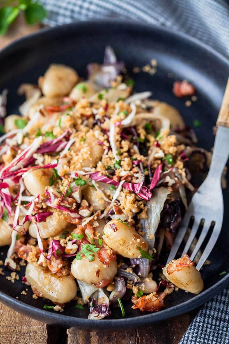 Pan-fried Gnocchi with Radicchio and Bacon