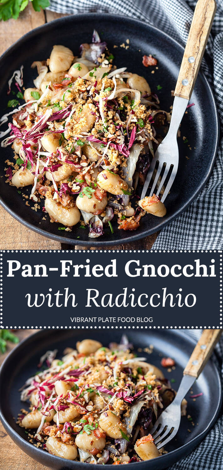 This Pan-fried Gnocchi with Radicchio and Bacon is a hearty winter comfort food dish, ready in just 15 minutes.