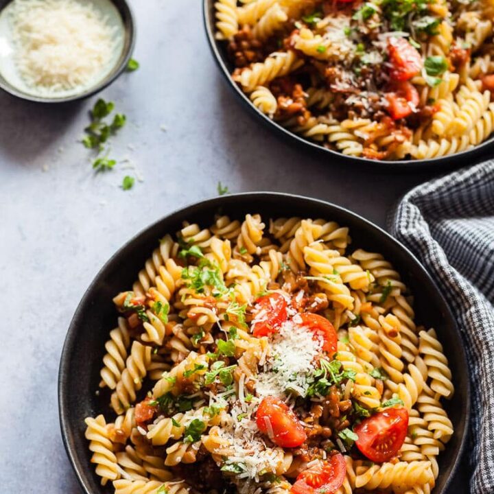 Vegan Lentil Bolognese Pasta