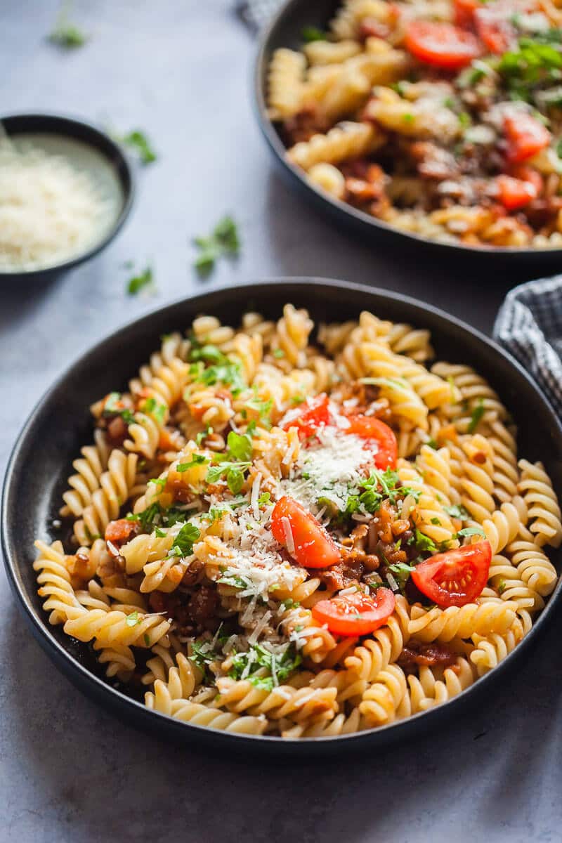 Vegan Lentil Bolognese Pasta