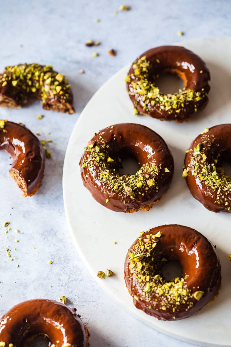 Vegan Chocolate Glazed Baked Donuts