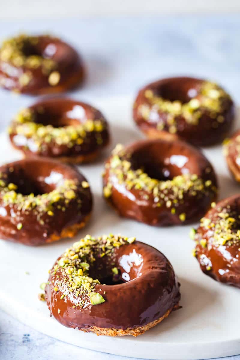 Vegan Chocolate Glazed Baked Donuts