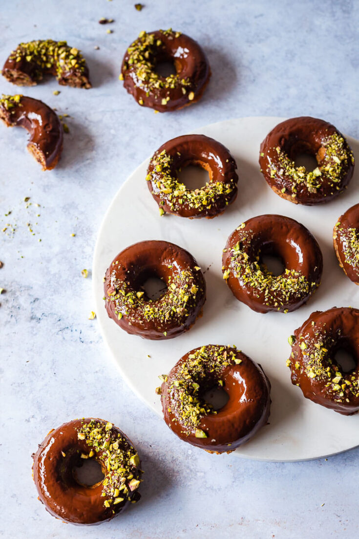 Delicious Vegan Baked Chocolate Glazed Donuts are your perfect healthy breakfast or dessert.
