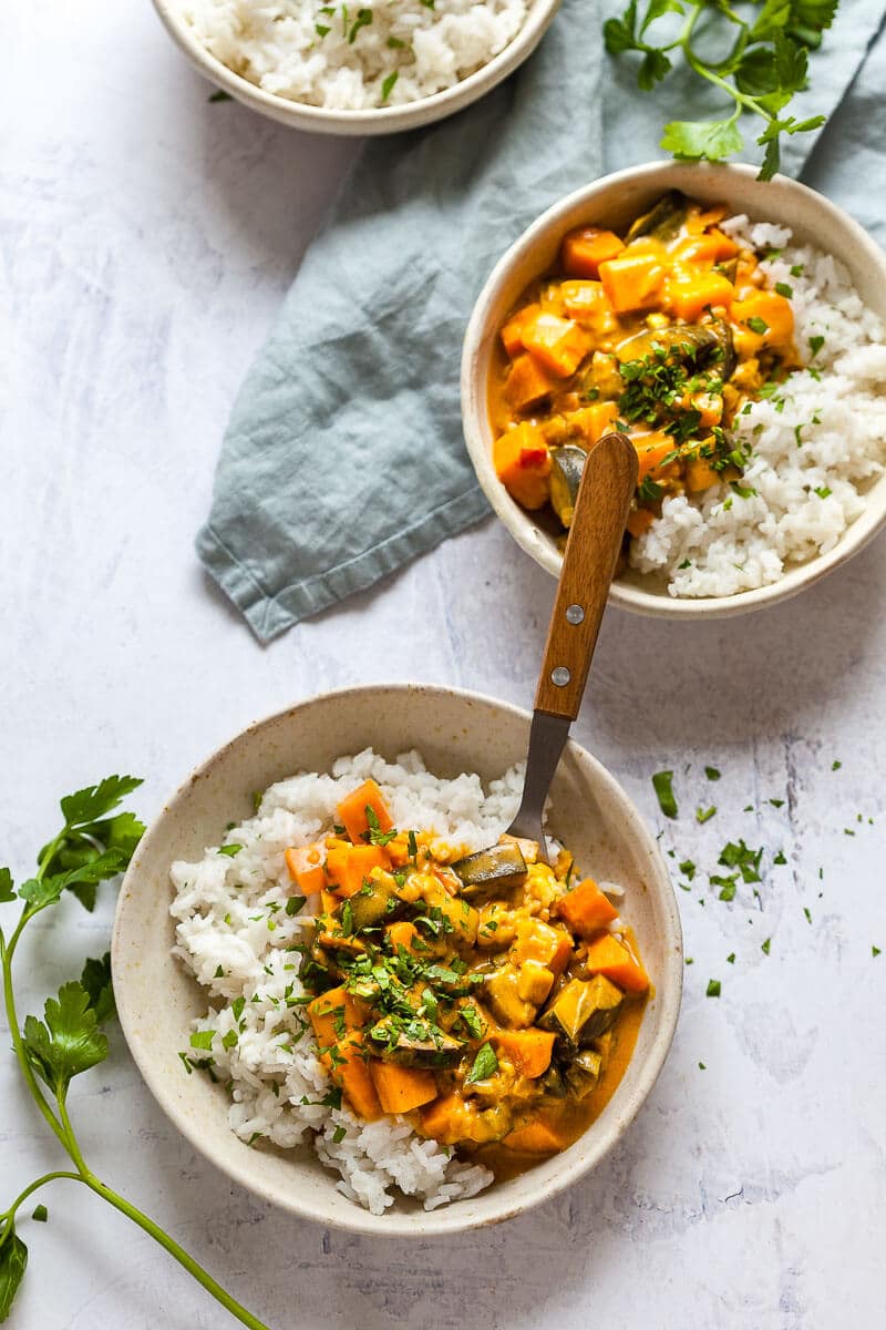 Eggplant Sweet Potato Curry