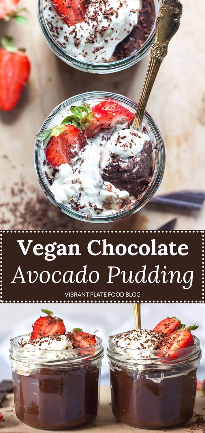 Vegan Chocolate Avocado Pudding Vibrant plate