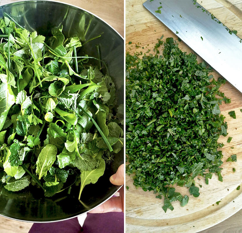 spring herb egg frittata