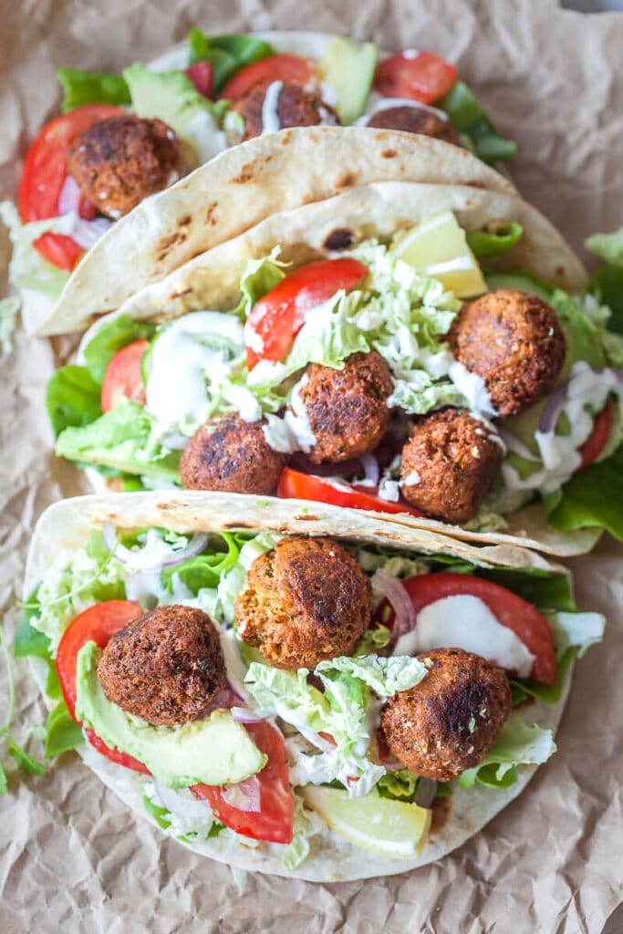 Crispy Falafel Hummus Wrap Vibrant plate